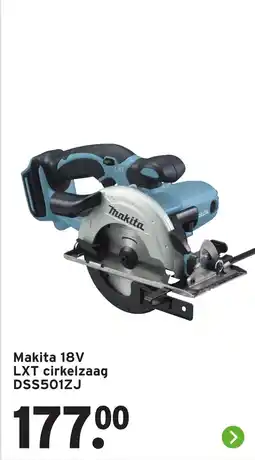 GAMMA Makita 18V LXT cirkelzaag DSS501ZJ aanbieding