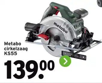 GAMMA Metabo cirkelzaag KS55 aanbieding