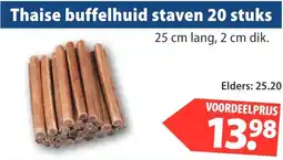 Huisdier Voordeelshop Thaise buffelhuid staven 20 stuks aanbieding