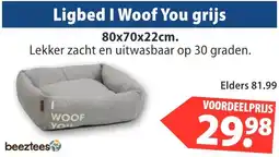 Huisdier Voordeelshop Ligbed I Woof You grijs aanbieding