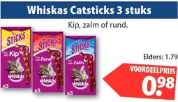 Huisdier Voordeelshop Whiskas Catsticks 3 stuks aanbieding