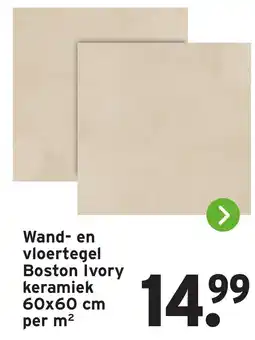 GAMMA Wand en vloertegel Boston Ivory keramiek aanbieding