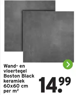 GAMMA Wand en vloertegel Boston Black keramiek aanbieding