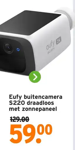 GAMMA Eufy buitencamera S220 draadloos met zonnepaneel aanbieding
