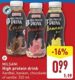 ALDI MILSANI High protein drink aanbieding