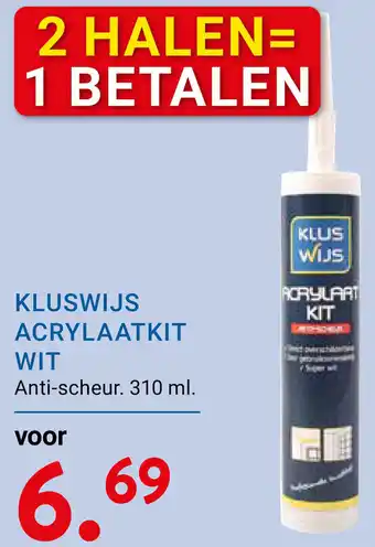 Kluswijs Kluswijs acrylaatkit wit aanbieding