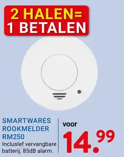 Kluswijs Smartwares rookmelder RM250 aanbieding