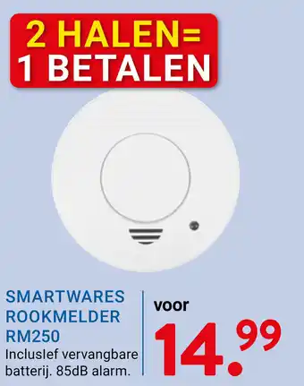 Kluswijs Smartwares rookmelder RM250 aanbieding