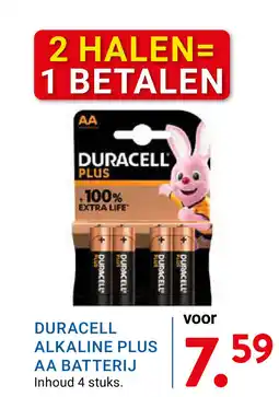Kluswijs Duracell alkaline plus aa batterij aanbieding