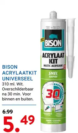 Kluswijs Bison acrylaatkit universeel aanbieding