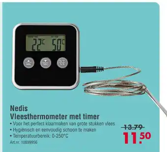 Enorm Nedis Vleesthermometer met timer aanbieding