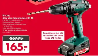 Enorm Metabo Accu klop-/boormachine SB 18 aanbieding