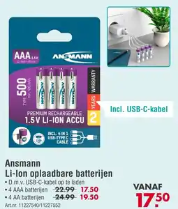 Enorm Ansmann Li-Ion oplaadbare batterijen aanbieding