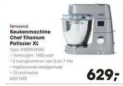 HANOS Kenwood Keukenmachine Chef Titanium Patissier XL aanbieding