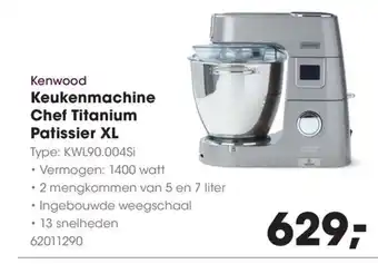HANOS Kenwood Keukenmachine Chef Titanium Patissier XL aanbieding