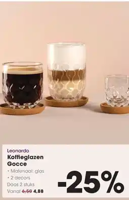 HANOS Leonardo Koffieglazen Gocce aanbieding
