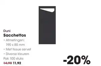 HANOS Duni Sacchettos aanbieding