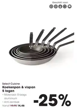 HANOS Select Cuisine Koekenpan & vispan 5 lagen aanbieding