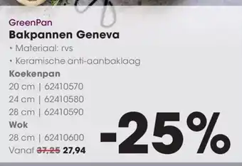 HANOS GreenPan Bakpannen Geneva aanbieding