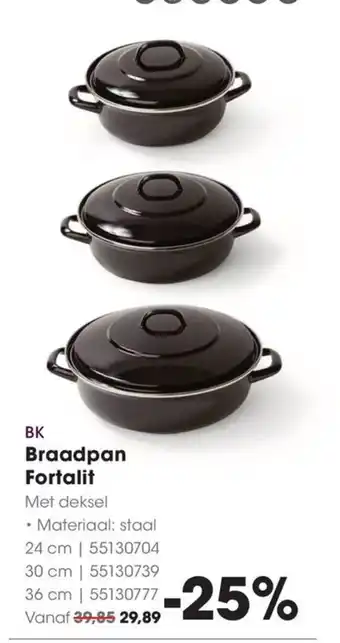 HANOS BK Braadpan Fortalit Met deksel aanbieding