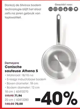 HANOS Demeyere Conische sauteuse Athena 5 aanbieding