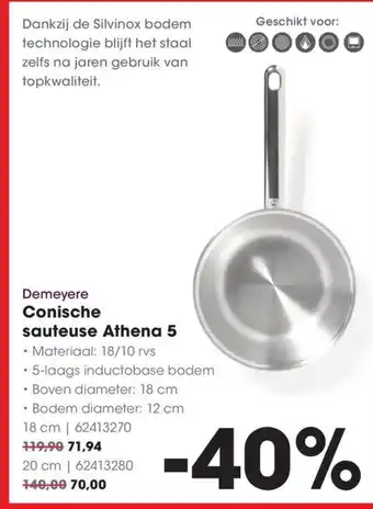 HANOS Demeyere Conische sauteuse Athena 5 aanbieding