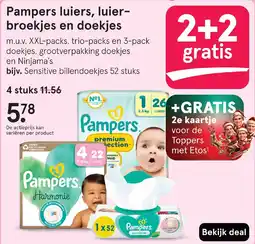 Etos Pampers luiers, luier broekjes en doekjes aanbieding