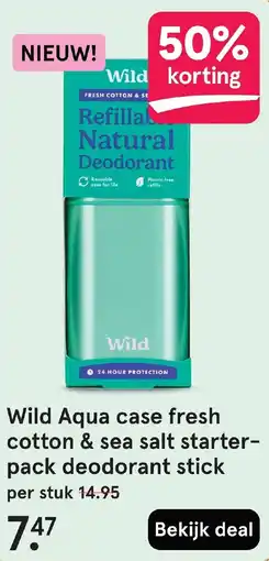 Etos Wild Aqua case fresh cotton & sea salt starter pack deodorant stick aanbieding