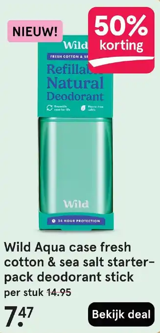 Etos Wild Aqua case fresh cotton & sea salt starter pack deodorant stick aanbieding