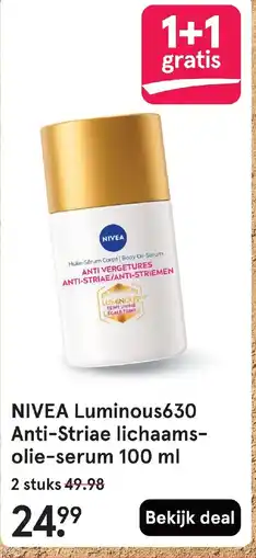 Etos NIVEA Luminous630 Anti-Striae lichaams olie serum aanbieding