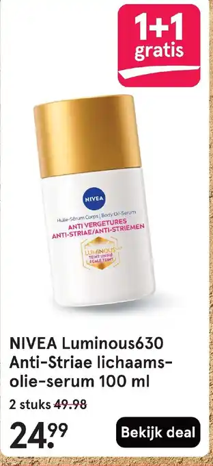 Etos NIVEA Luminous630 Anti-Striae lichaams olie serum aanbieding