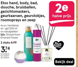 Etos Etos hand, body, bad, douche, bruisballen, gezichtsmaskers, geurkaarsen, geurstokjes, roomsprays en zeep aanbieding