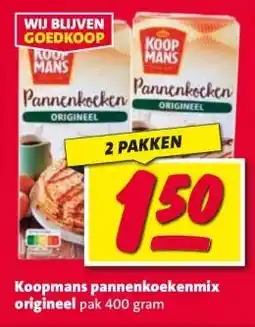 Nettorama Koopmans pannenkoekenmix origineel aanbieding