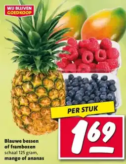 Nettorama Blauwe bessen of frambozen, mango of ananas aanbieding