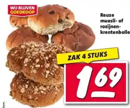 Nettorama Reuze muesli- of rozijnen- krentenbollen aanbieding