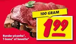 Nettorama Runder picanha*, T-bone* of bavette* aanbieding