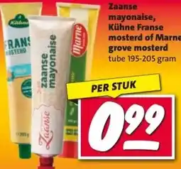 Nettorama Zaanse mayonaise, Kühne Franse mosterd of Marne grove mosterd aanbieding