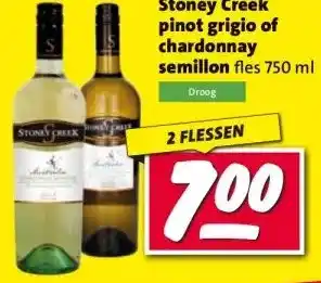 Nettorama Stoney Creek pinot grigio of chardonnay semillon aanbieding