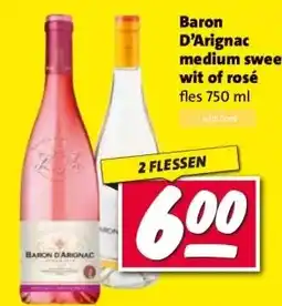 Nettorama Baron D'Arignac medium sweet wit of rosé aanbieding