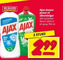 Nettorama Ajax shower power of allesreiniger aanbieding