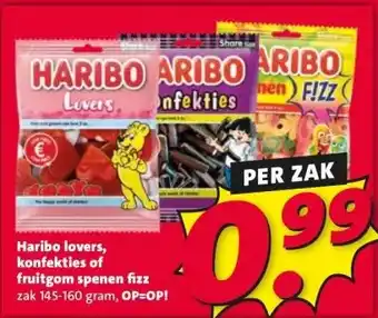 Nettorama Haribo lovers, konfekties of fruitgom spenen fizz aanbieding