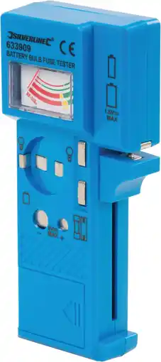 Amazon Silverline Batterij, lamp & zekering tester 1.5V - 9V (633909) aanbieding