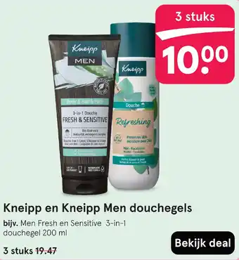 Etos Kneipp en Kneipp Men douchegels aanbieding