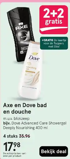 Etos Axe en Dove bad aanbieding
