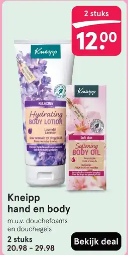 Etos Kneipp hand en body aanbieding