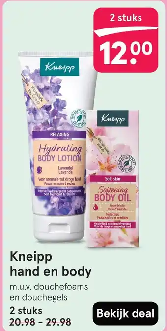 Etos Kneipp hand en body aanbieding