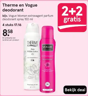 Etos Therme en Vogue deodorant aanbieding