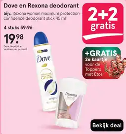 Etos Dove en Rexona deodorant aanbieding