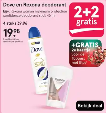 Etos Dove en Rexona deodorant aanbieding