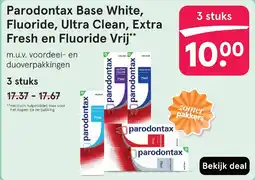 Etos Parodontax Base White, Fluoride, Ultra Clean, Extra Fresh en Fluoride Vrij aanbieding